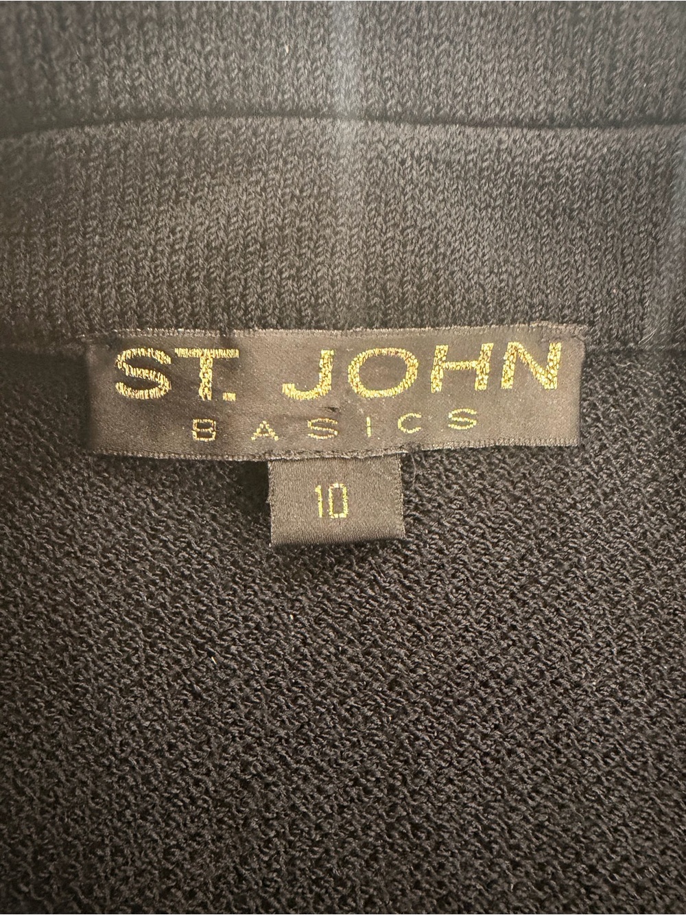 St. John Basics Black Crystal Button Tailored Knit Blazer Women’s Size 10 - Picture 6 of 7